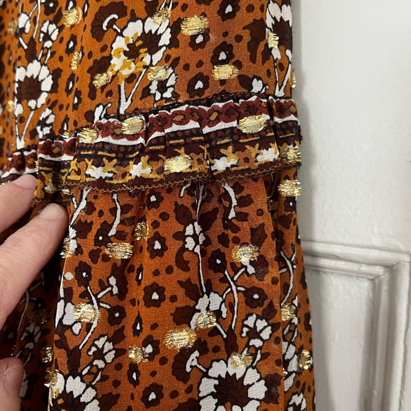 Ulla Johnson Thea Printed Fil Coupé Silk and Lurex-Blend Midi Skirt, Size 4 - Picture 8 of 11